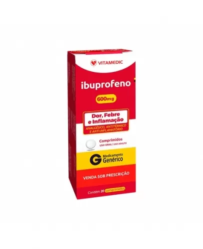 Ibuprofeno 600Mg 20 Comprimidos -  Vitamedic - Genérico