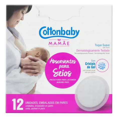 COTTONBABY ABSORVENTE PARA SEIOS MAMAE x 12