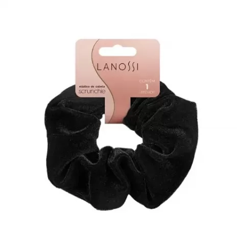 Elastico Cabelo Lanossi Scrunchie C1 Preto Ls2537