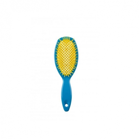 Escova Cabelo Dompel Favo Oval Azul E Amarela