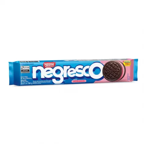 Biscoito Chocolate Recheio Morango Negresco Pacote 90g