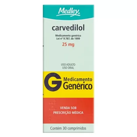 Carvedilol Genérico Medley 25mg 30 comprimidos