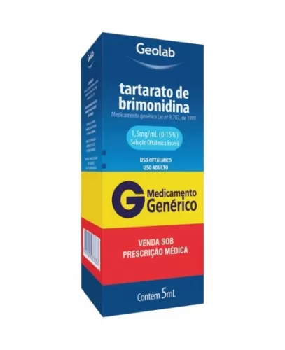 Colírio Brimonidina 1,5mg/ml Genérico Geolab 5ml