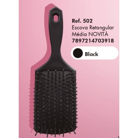 Escova De Cabelo Darma Retangular M Novita Black