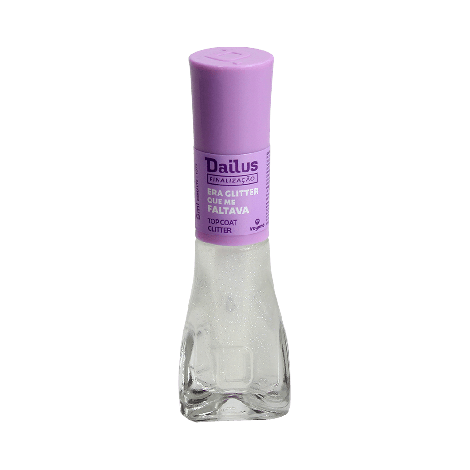 DAILUS ESMALTE LIQUIDO TOP COAT ERA GLITTER QUE ME FALTAVA 8 ML x 1