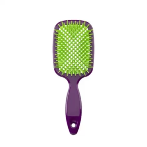 Escova De Cabelo Dompel Favo Quadrada Roxo E Verde