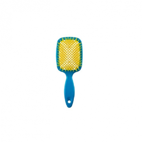 Escova Favo Dompel Quadrada Azul E Amarelo