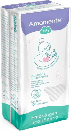Algodao Amamente Quadrado Baby 100Un
