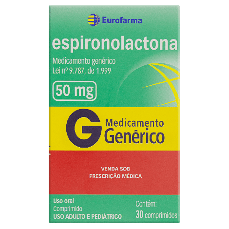 Espironolactona Eurofarma 50mg 30 comprimidos