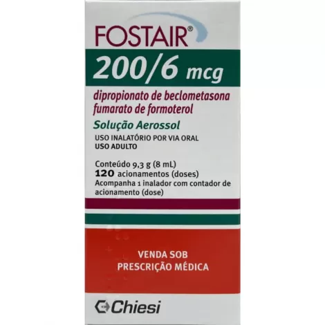FOSTAIR 200+6MCG SPRAY ORAL COM CONTADOR C/120 DOSES