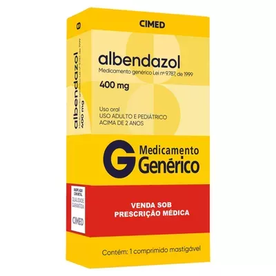Albendazol Genérico Cimed 400mg 1 comprimido mastigável