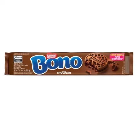 Biscoito Recheio Chocolate Bono Pacote 90g