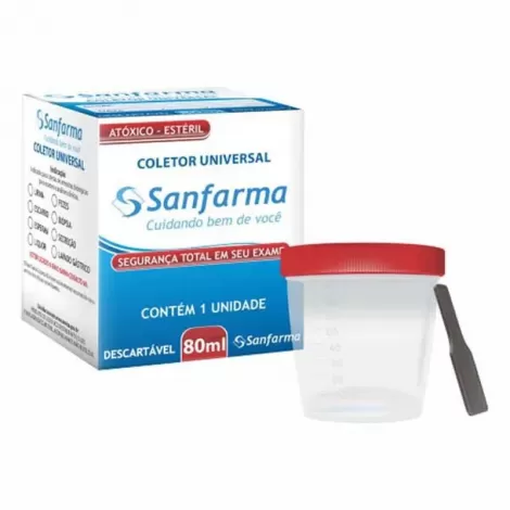 Coletor Esteril 80Ml Sanfarma (S)