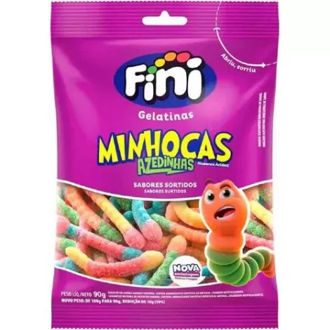 Bala Gel Fini Minhocas Citrica 35G