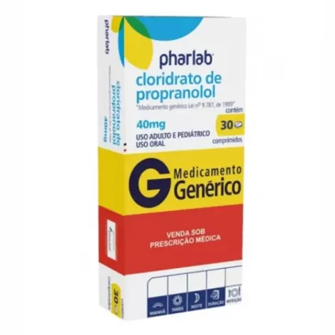 Cloridrato de Propranolol Genérico Pharlab 40mg 30 comprimidos