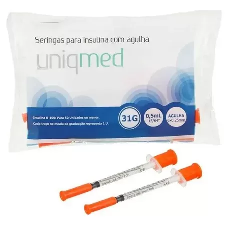 Seringa 0,5Ml Ag 6Mm Pct C10 Uniqmed