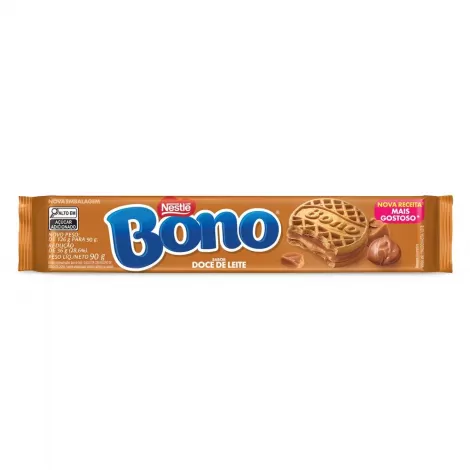 Biscoito Recheio Doce de Leite Bono Pacote 90g