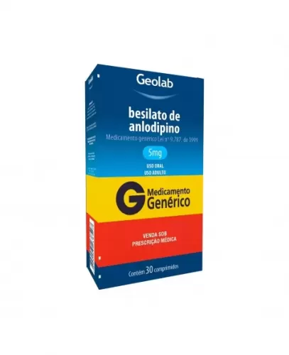 Besilato de Anlodipino Genérico Geolab 5mg 30 comprimidos