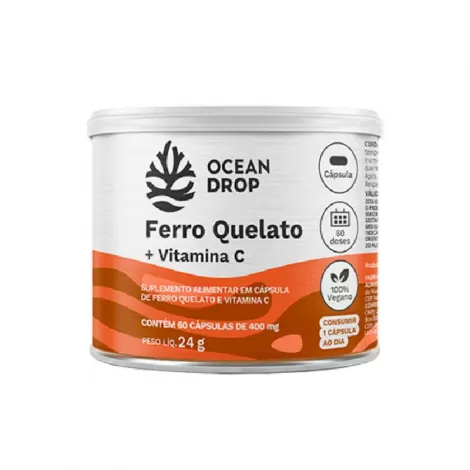 Ferro Quelato+Vitamina C Ocean Drop 60 Capsulas 400Mg