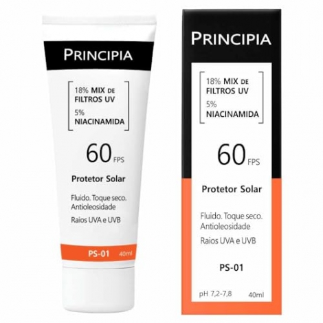 Protetor Solar Fps 60 Fluido Toque Seco Antioleosidade C 5%  Niacinamida Principiaskincareps-01