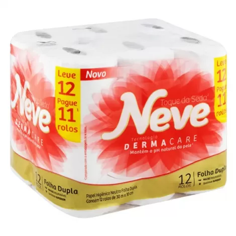 Papel Higienico Neve L12p11 Folha Dupla 30M