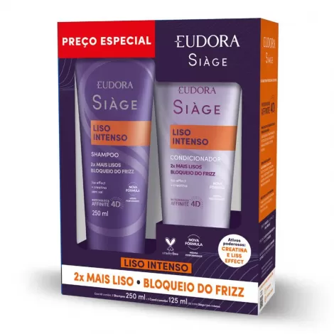 Kit Siage Eudora Liso Intenso Shampoo 250Ml+Condicionador 125Ml