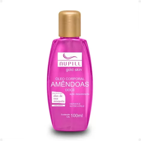Óleo Corporal Nupill Amêndoas Doce Gold Skin Com Rosa Mosqueta 100Ml