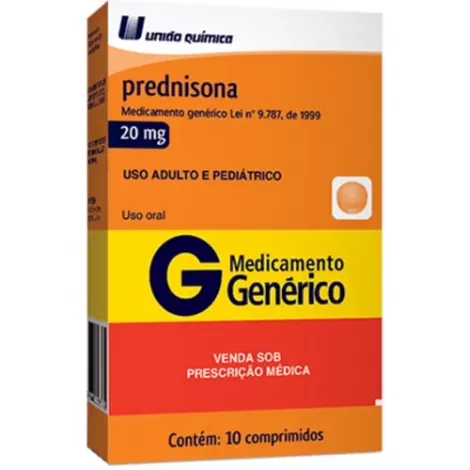 Prednisona Genérico Uniao Quimica 20mg 10 comprimidos