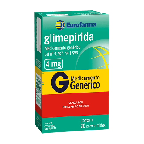 Glimepirida Genérico Eurofarma 4mg 30 comprimidos
