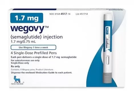 Wegovy 1,7mg Novo Nordisk 4 Doses Injetáveis