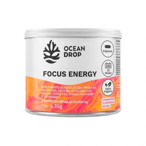 Focus Energy 60 Capsulas 500 Mg - Ocean Drop