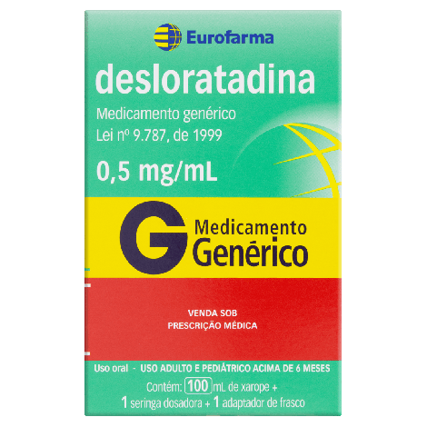 Desloratadina Xarope Genérico Eurofarma 0,5mg/ml 100ml