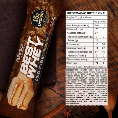 Best Whey Bar 15G Protein Dulce De Leche Premium (62G)