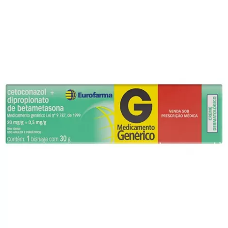 Cetoconazol 20mg/g + Dipropionato de Betametasona 0,5mg/g Genérico Eurofarma 30g Pomada