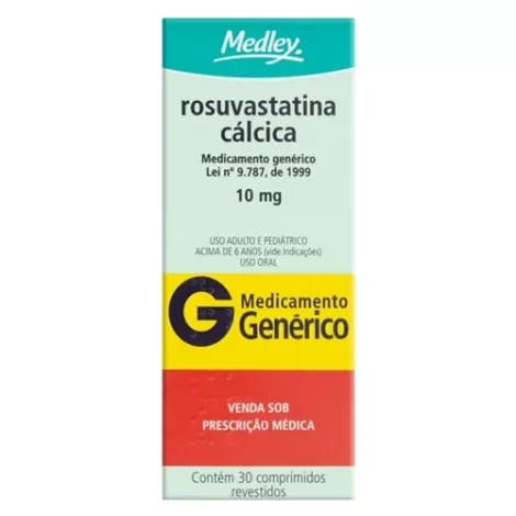 Rosuvastatina Cálcica Genérico Medley 10mg 30 comprimidos revestidos