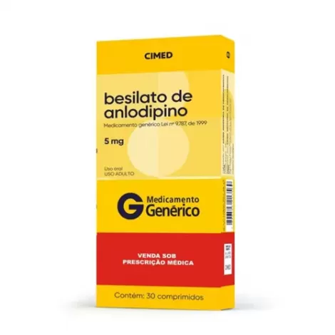 Besilato de Anlodipino Genérico Cimed 5mg 30 comprimidos