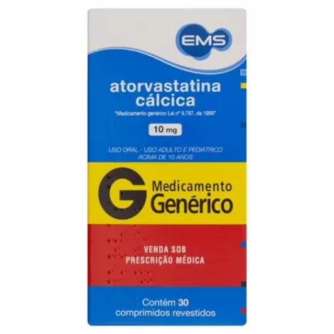 Atorvastatina Cálcica Genérico EMS 10mg 30 comprimidos