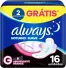 Absorvente Always Noites Tranquilas Suave Com Abas 16 unidades